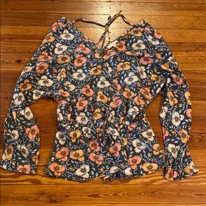 Boho style floral print top